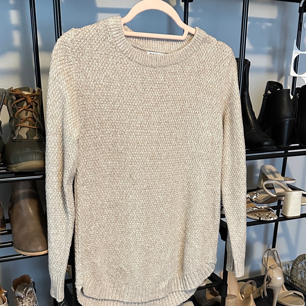 Pink Clover Beige Crew Neck Sweater